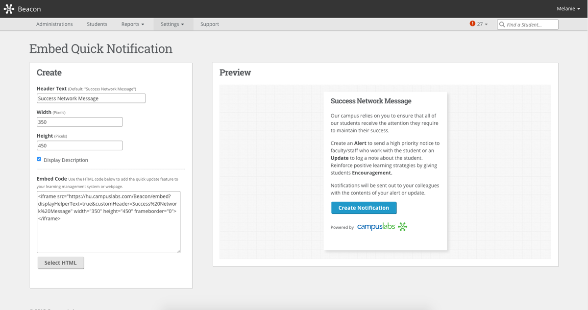 Quick Notification Widget Builder