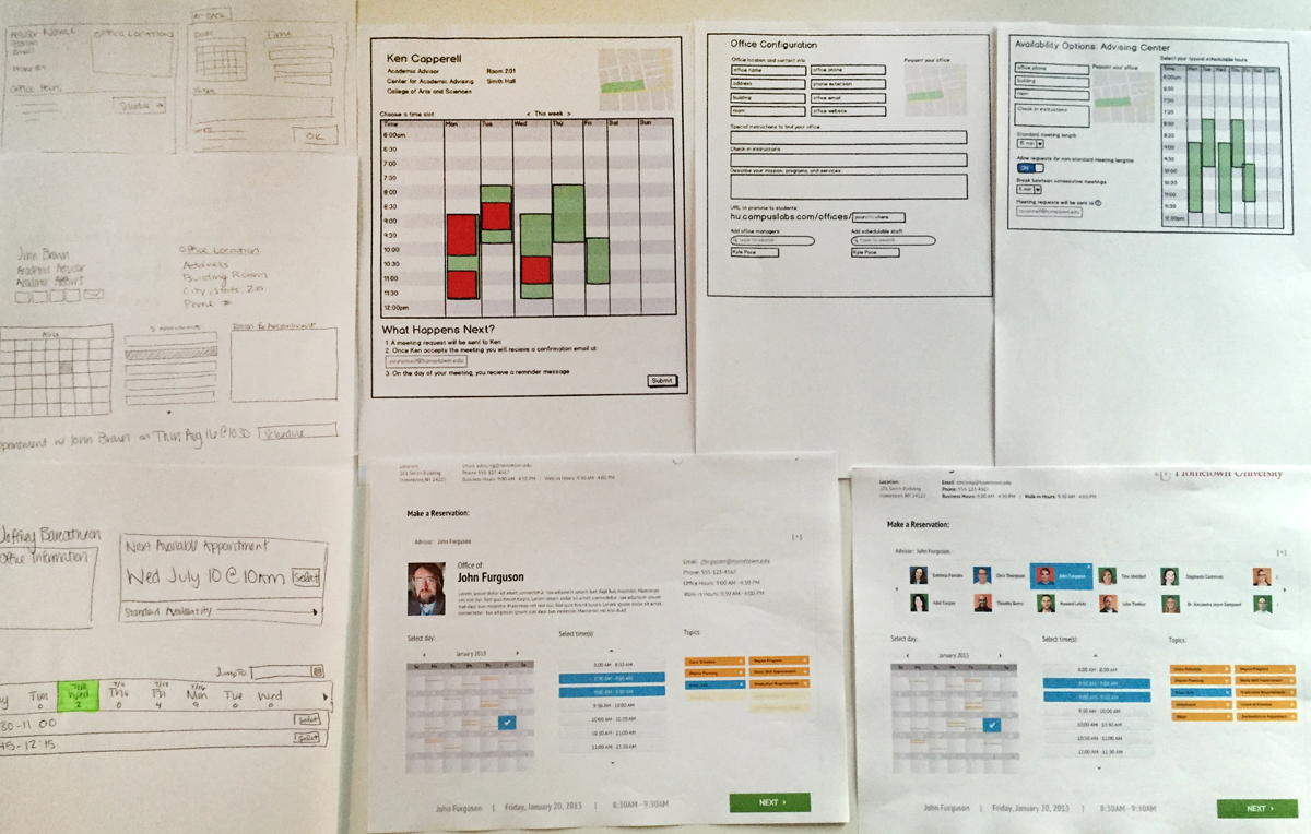Some of the early ideas for layouts and functionality